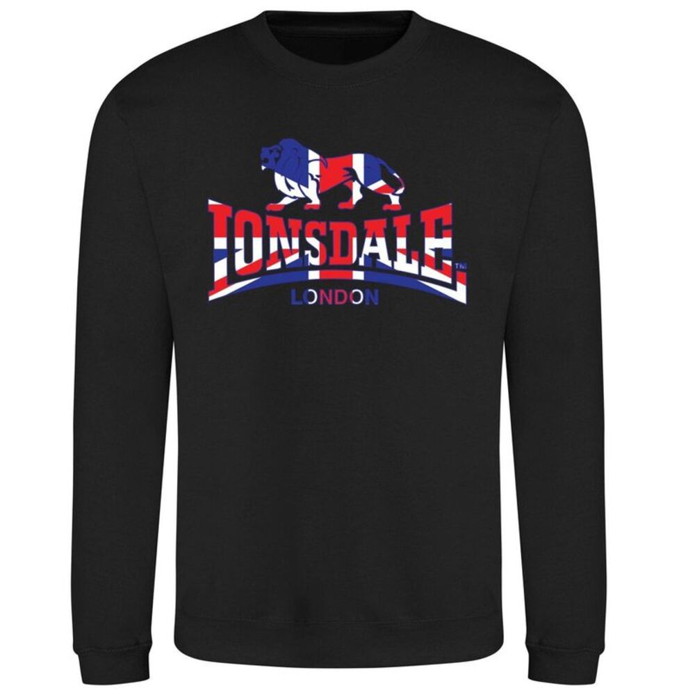 Lonsdale Mens Union Jack Logo Sweatshirt / Black